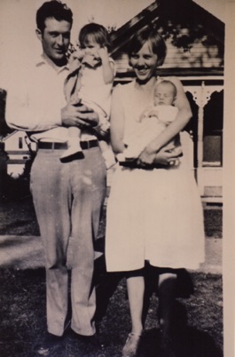 Charles and Fannie Fultz with children, Wilma and Charles Leslie. 1929 Lawrence, Kansas.